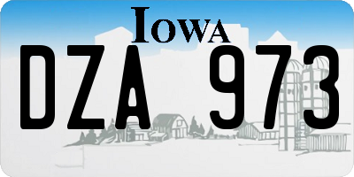IA license plate DZA973