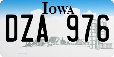 IA license plate DZA976