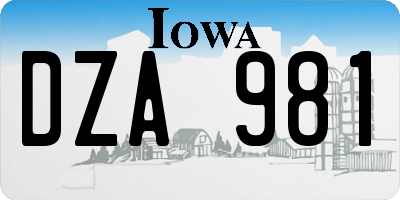 IA license plate DZA981