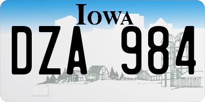 IA license plate DZA984