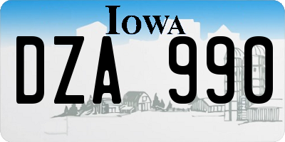IA license plate DZA990