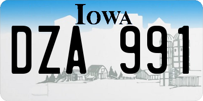 IA license plate DZA991