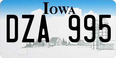 IA license plate DZA995