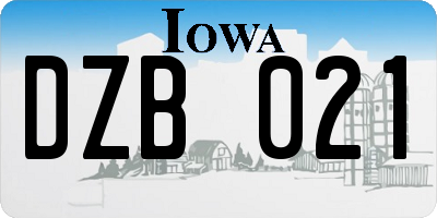 IA license plate DZB021