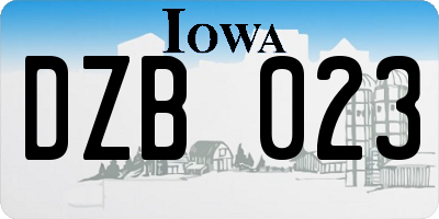 IA license plate DZB023