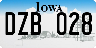 IA license plate DZB028