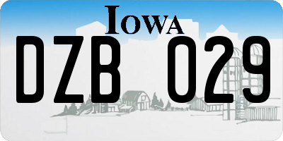 IA license plate DZB029