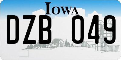 IA license plate DZB049