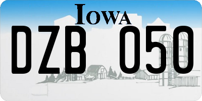 IA license plate DZB050