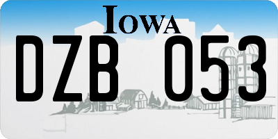 IA license plate DZB053