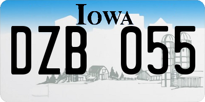 IA license plate DZB055