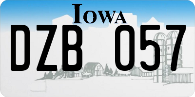 IA license plate DZB057