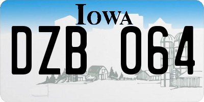 IA license plate DZB064