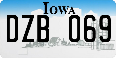 IA license plate DZB069