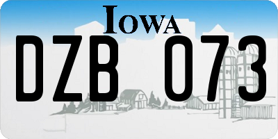 IA license plate DZB073