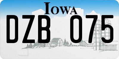 IA license plate DZB075