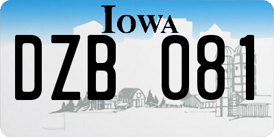 IA license plate DZB081