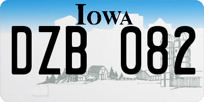 IA license plate DZB082