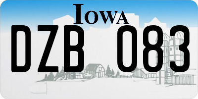 IA license plate DZB083