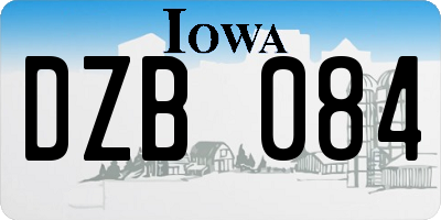 IA license plate DZB084