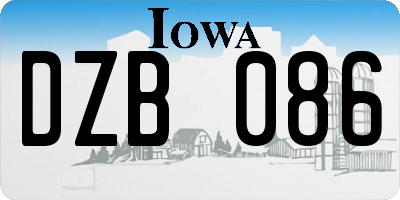 IA license plate DZB086