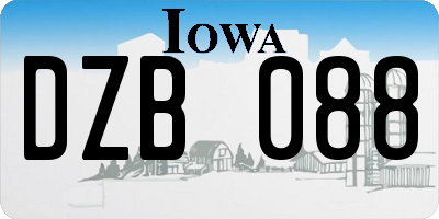 IA license plate DZB088