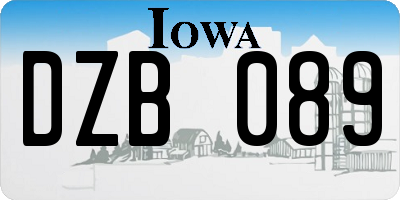 IA license plate DZB089