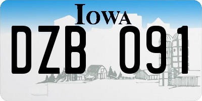 IA license plate DZB091