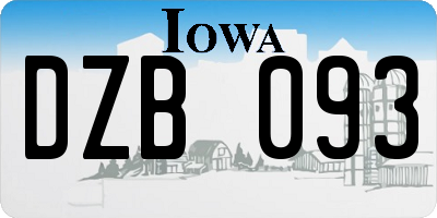 IA license plate DZB093