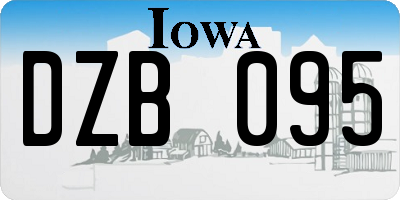 IA license plate DZB095