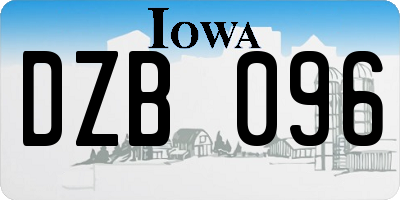 IA license plate DZB096