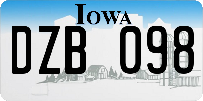 IA license plate DZB098