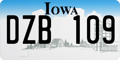 IA license plate DZB109