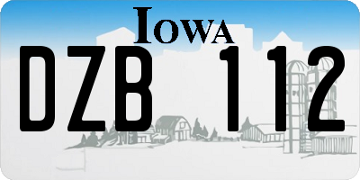 IA license plate DZB112