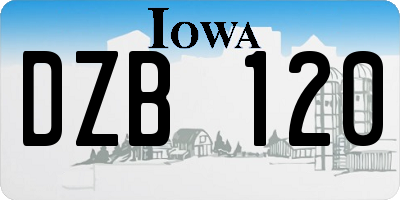 IA license plate DZB120