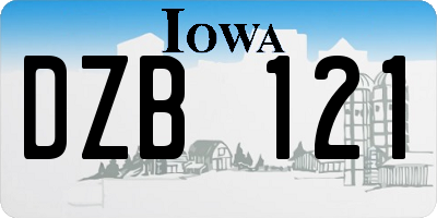 IA license plate DZB121