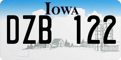 IA license plate DZB122