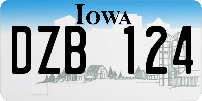 IA license plate DZB124