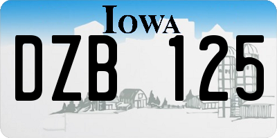 IA license plate DZB125