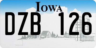 IA license plate DZB126