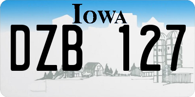 IA license plate DZB127