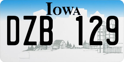 IA license plate DZB129