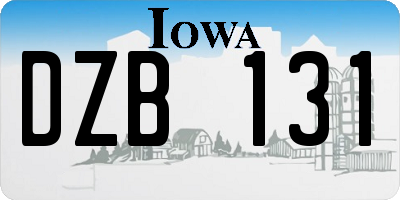 IA license plate DZB131