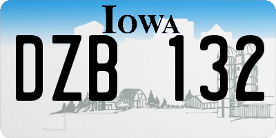 IA license plate DZB132