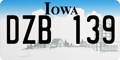 IA license plate DZB139