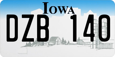 IA license plate DZB140