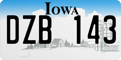 IA license plate DZB143