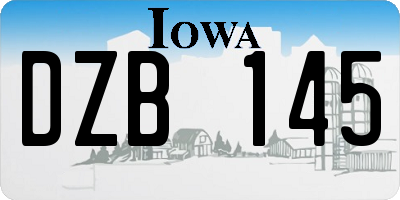 IA license plate DZB145