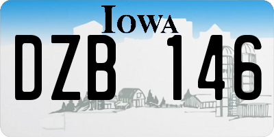 IA license plate DZB146