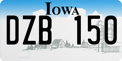 IA license plate DZB150